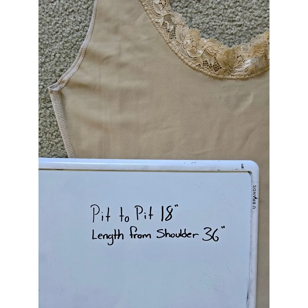 SPANX Hide and Sleek Lace Trim Nude Full Dress Slip Sleeveless Shapewear Size XL